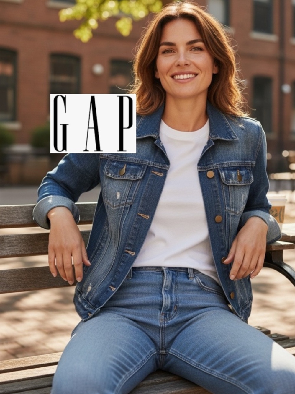 Gap 1969 lightly distressed jean jacket, M, LG1354